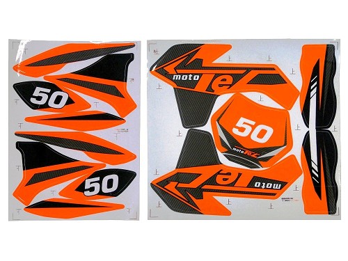 MotoTec Dirt Bike - Sticker Kit - Orange