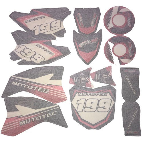 MotoTec 36v Pro Dirt Bike Sticker Kit-Red