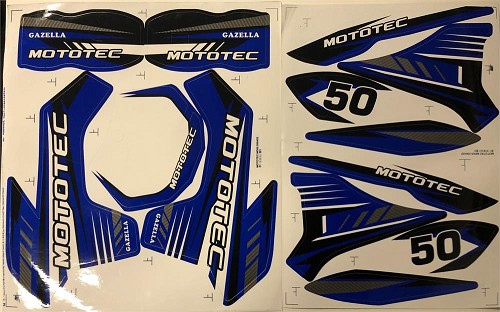 MotoTec Dirt Bike Gazzela Sticker Kit Blue