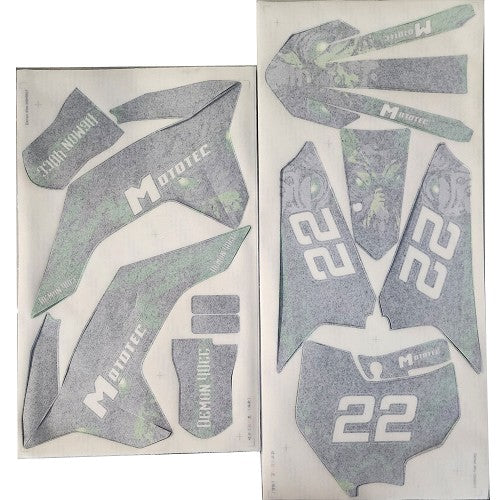 MotoTec 40cc Demon Dirt Bike Sticker Kit Green