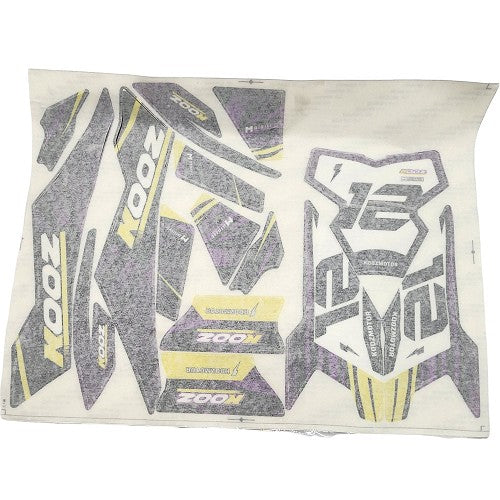 MotoTec 36v 300w (HP122e) Electric Dirt Bike - Sticker Kit Purple