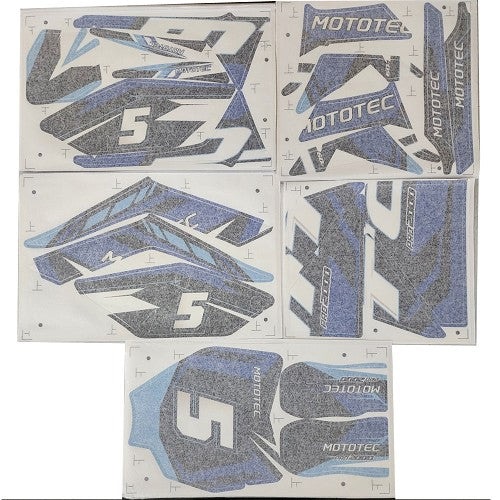 MotoTec 60v 2000w Pro Dirt Bike Sticker Kit - Blue