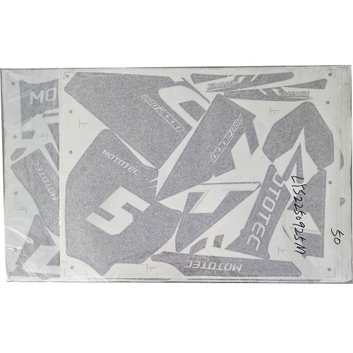 MotoTec 60v 2000w Pro Dirt Bike Sticker Kit - Grey