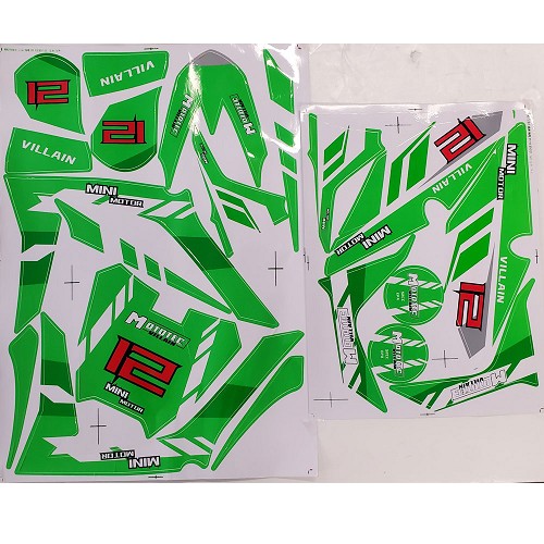 MotoTec Villain Sticker Kit Green